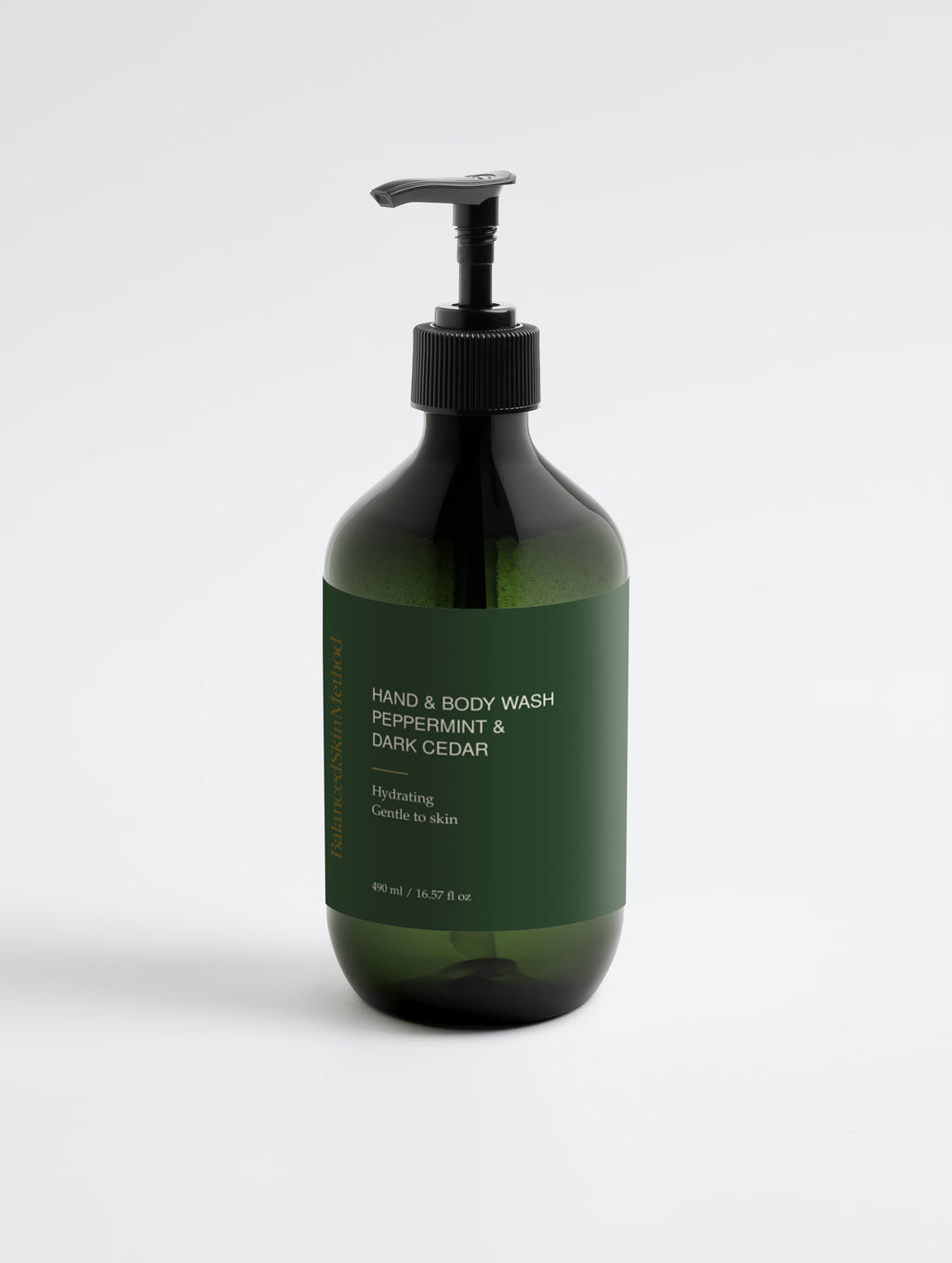 BSM Hand & Body Wash, Peppermint & Dark Cedar 490 ml