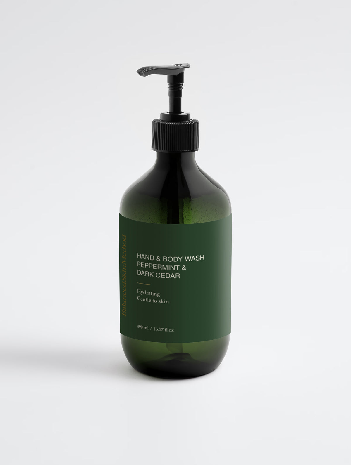BSM Hand & Body Wash, Peppermint & Dark Cedar 490 ml