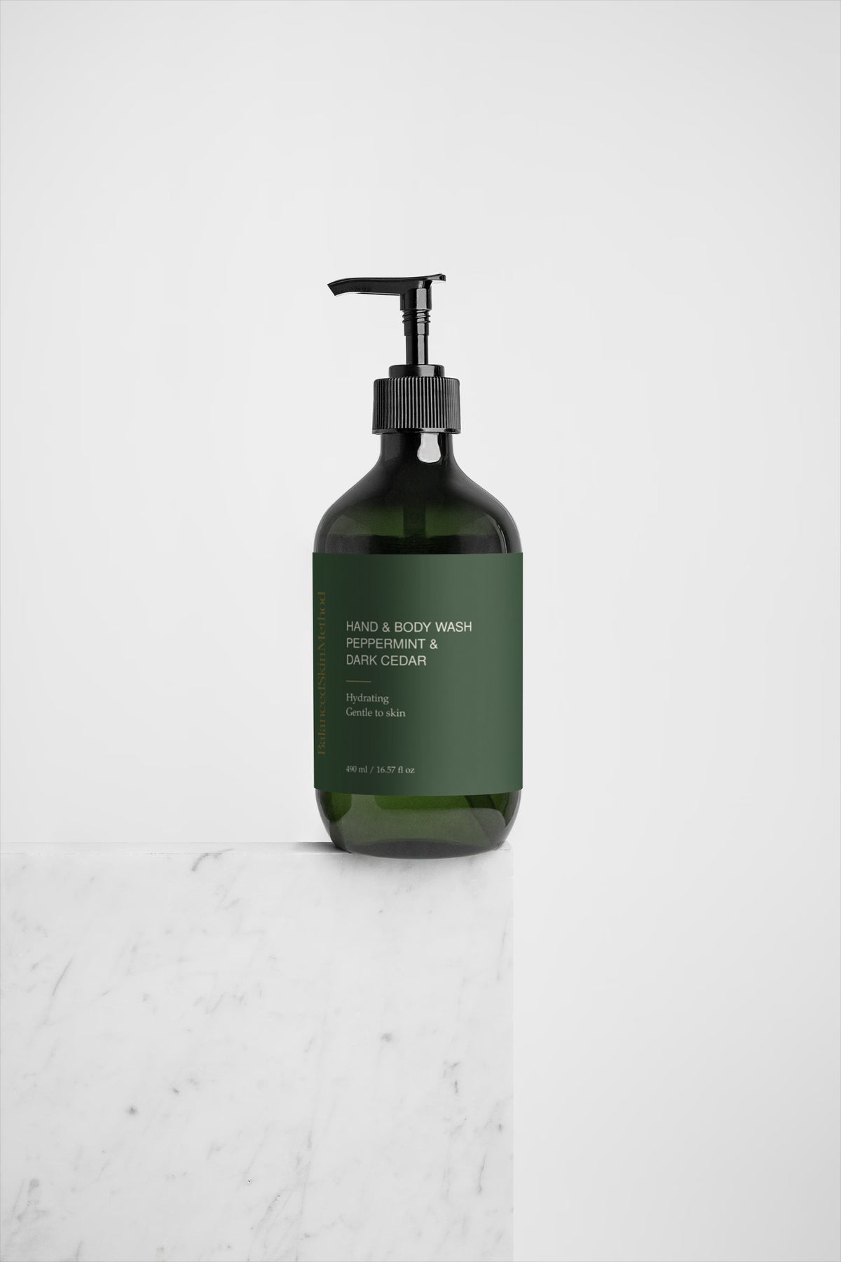 BSM Hand & Body Wash, Peppermint & Dark Cedar 490 ml