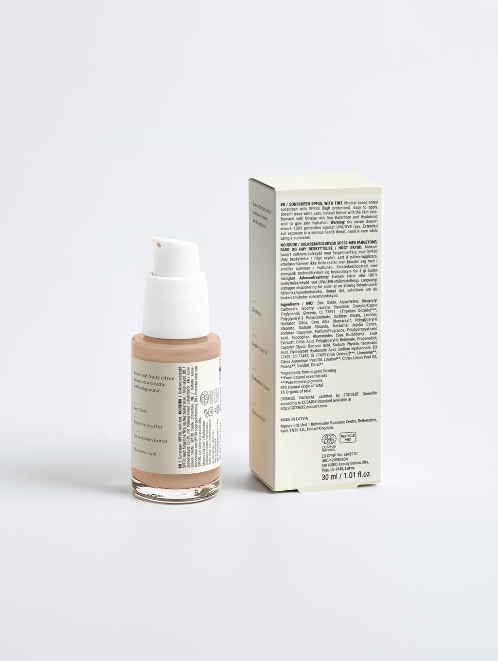 BSM Sunscreen SPF30, with tint 30 ml