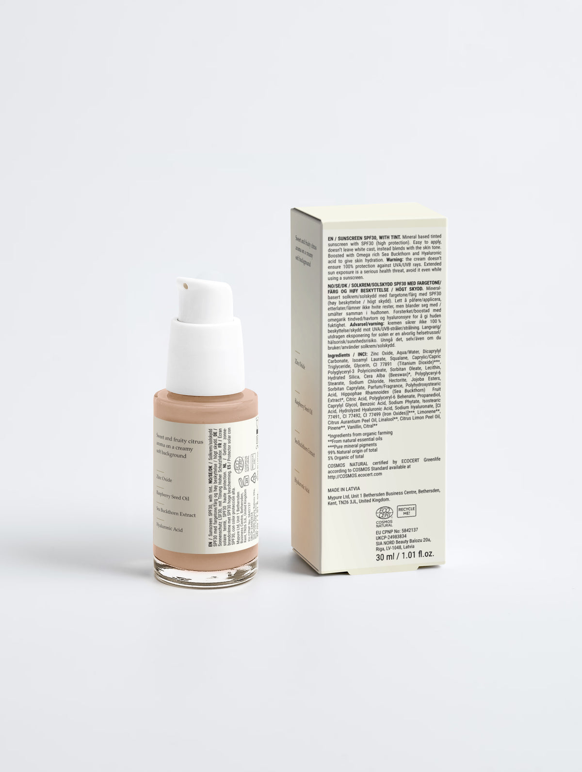 BSM Sunscreen SPF30, with tint 30 ml